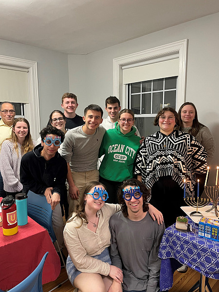 Hillel celebrating Hanuakah at the Hillel House.