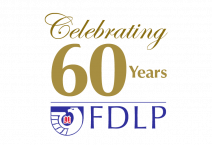Text: Celebrating 60 Years FDLP Image: Blue and White Eagle FDLP Logo