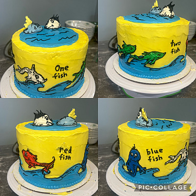 One Fish Two Fish represented as a cake