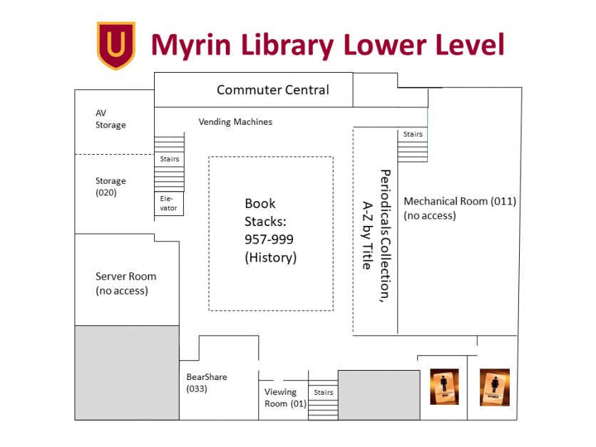 Myrin Library lower level map