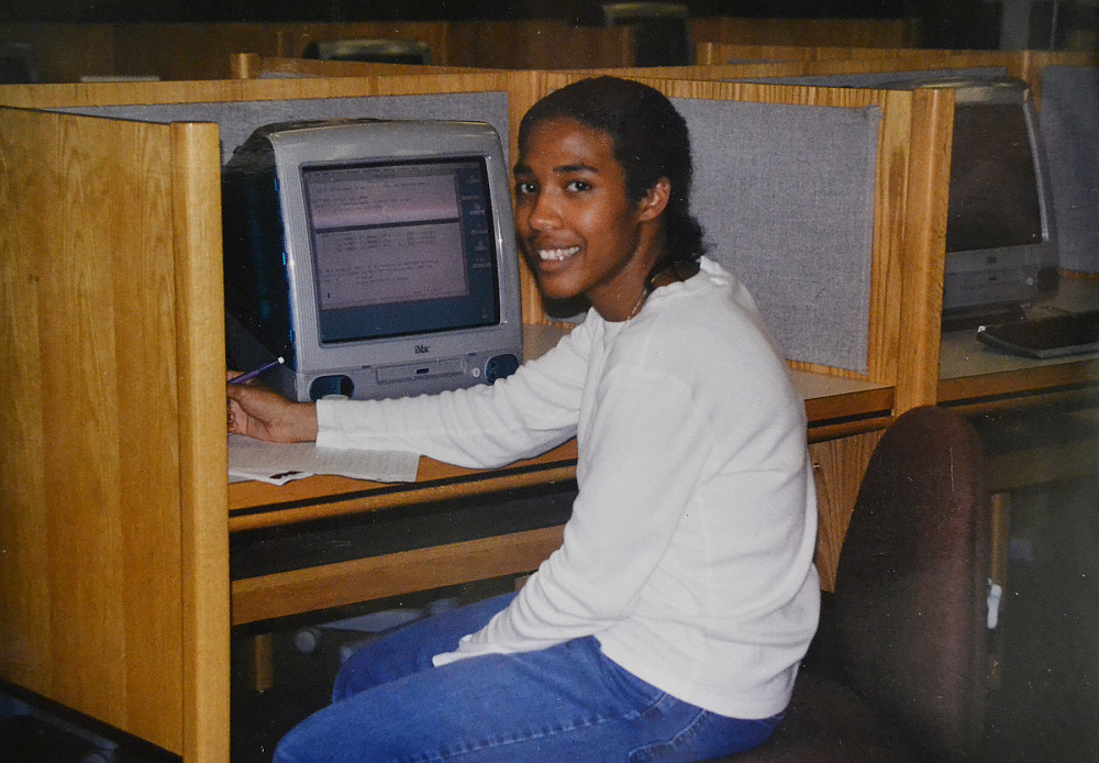 Tisha Brooks '01, archived photo while working on her Summer Fellow project in 2001