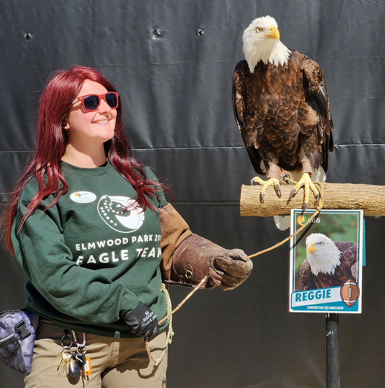 Elisa and Reggie the Bald Eagle