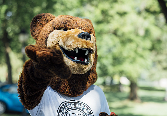 The Bear welcomes first-year students as they move-in to campus and attend various orientation events.