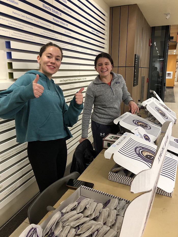 Rachel Conhoff and Paige Bristow at fundraiser in the IDC