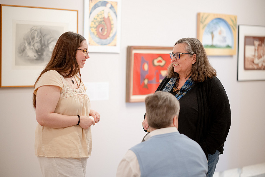 Each spring, the Berman Museum of Art hosts the Annual Student Exhibit. Photo from opening reception in 2024