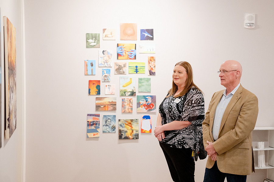 Each spring, the Berman Museum of Art hosts the Annual Student Exhibit. Photo from opening reception in 2024