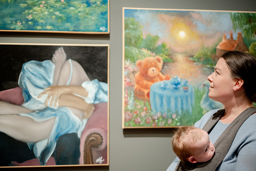 Each spring, the Berman Museum of Art hosts the Annual Student Exhibit. Photo from opening reception in 2024