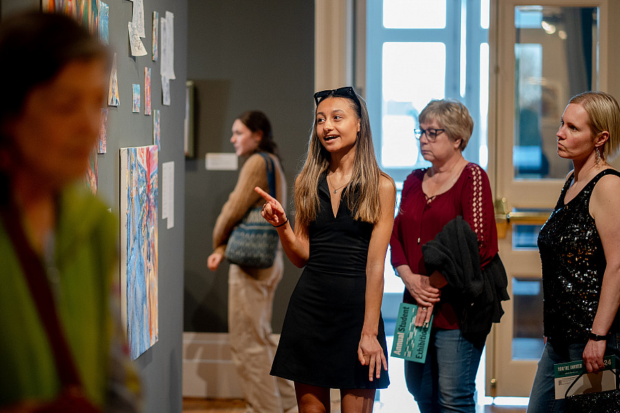 Each spring, the Berman Museum of Art hosts the Annual Student Exhibit. Photo from opening reception in 2024