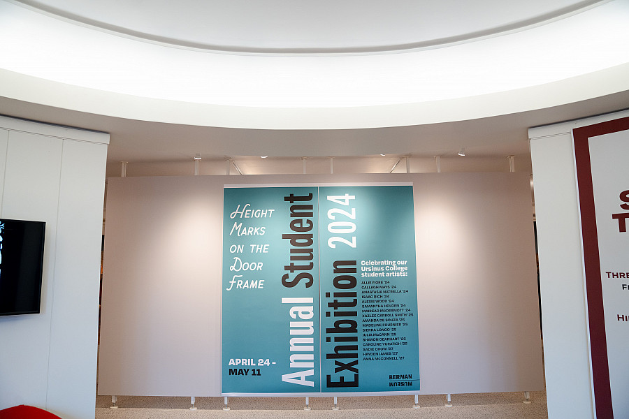 Each spring, the Berman Museum of Art hosts the Annual Student Exhibit. Photo from opening reception in 2024