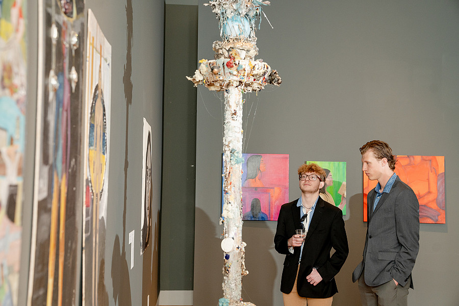 Each spring, the Berman Museum of Art hosts the Annual Student Exhibit. Photo from opening reception in 2024