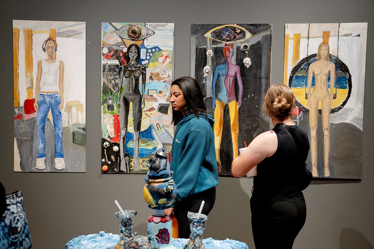 Each spring, the Berman Museum of Art hosts the Annual Student Exhibit. Photo from opening reception in 2024.