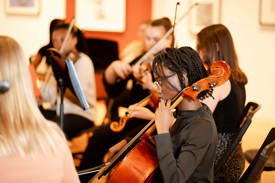 Ursinus Strings performed during the opening reception of the Berman Museum of Art's latest exhibition.