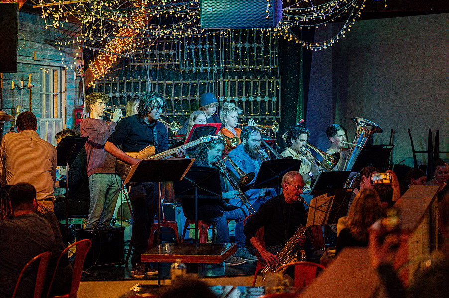 Ursinus Jazz performs at Trouble's End Brewing in Collegeville on October 9, 2024.