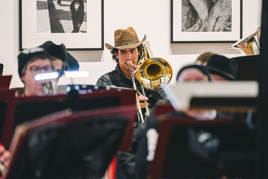 The Wind Ensemble performed at the Berman Museum for Halloween - costumes required!