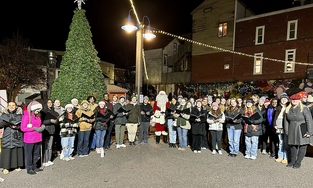 Voices of Ursinus performance at Phoenixville Tree Lighting (2024)