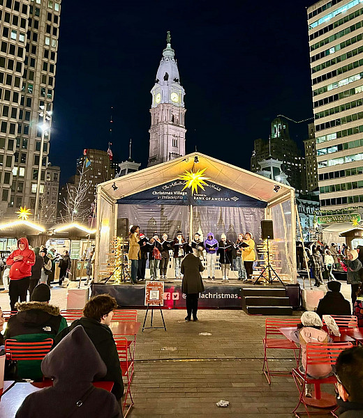 Ursinus College Singers holiday performance in LOVE Park in Philadelphia (2024)