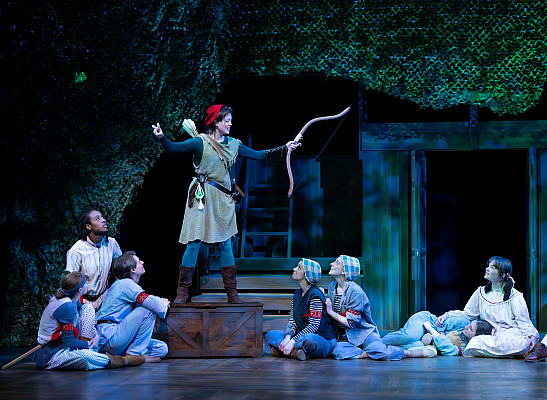 Theatre students performing Captain Darling.