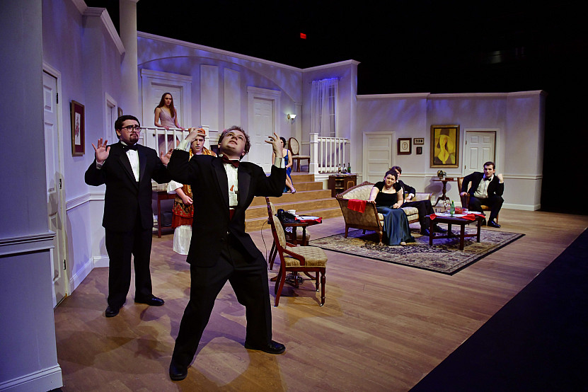 Theatre students performing Rumors.
