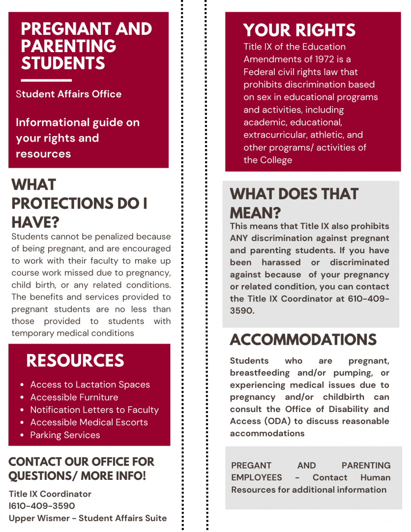 Pregnant and parenting students Informational Guide Ursinus College
