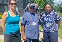 Librarian of the College and Co-director of the Teaching and Learning Institute Diane Skorina (left), Collegeville Mayor Aidsand Ace Wrig...