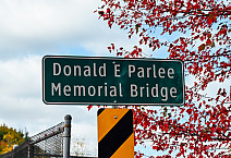 Sign for Donald E. Parlee Memorial Bridge located on route 202, an overpass of state route 611, in Doylestown, Pa.