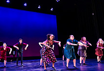 Production images from Ursinus College Dance Company's Fall 2023 concert, Motion, Timbre, & Rhythm by Mark Gavin