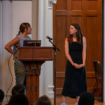 Nalia Seibert '24 and Rileigh Owens '24  present their 2023 Summer Fellows research.
