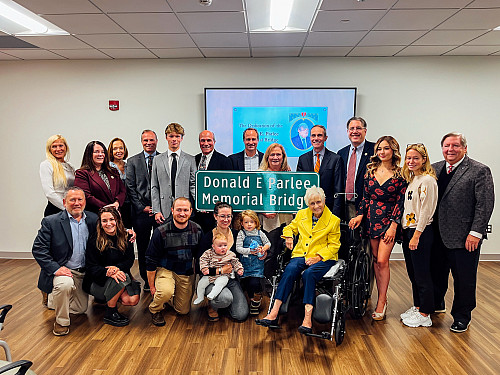 Group photo at Donald E. Parlee Bridge Dedication at Doylestown Hospital on Wednesday, Oct. 16