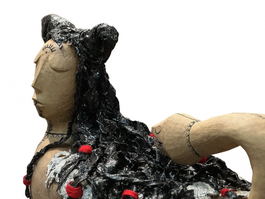 Sahar Tarighi (Kurdish, b. 1987), ?amaran, 2022. Clay, fabric, foam, yarn, metal. Courtesy of the Artist.