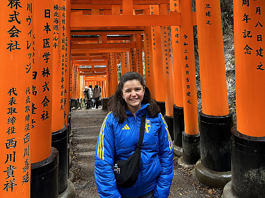 Paige Bristow '23 visiting Kyoto, Japan