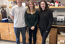 Kyle Shantz ('24), Dr. Samantha Wilner, Zoe Moosbrugger ('24)