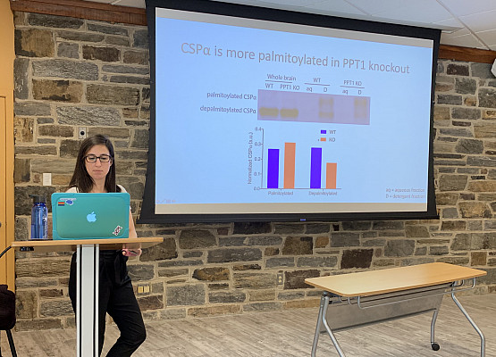 Erica Gorenberg, a 2015 Biology graduate, presented her seminar entitled Proteins and PhD progress: A little bit of science and what got ...