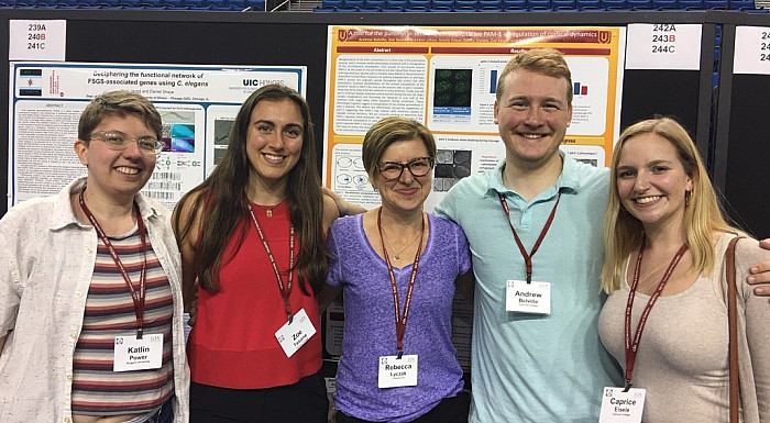 Past and present members of the Lyczak lab at the International C. elegans Conference in Los Angeles, California: Kate Power (UC class of...