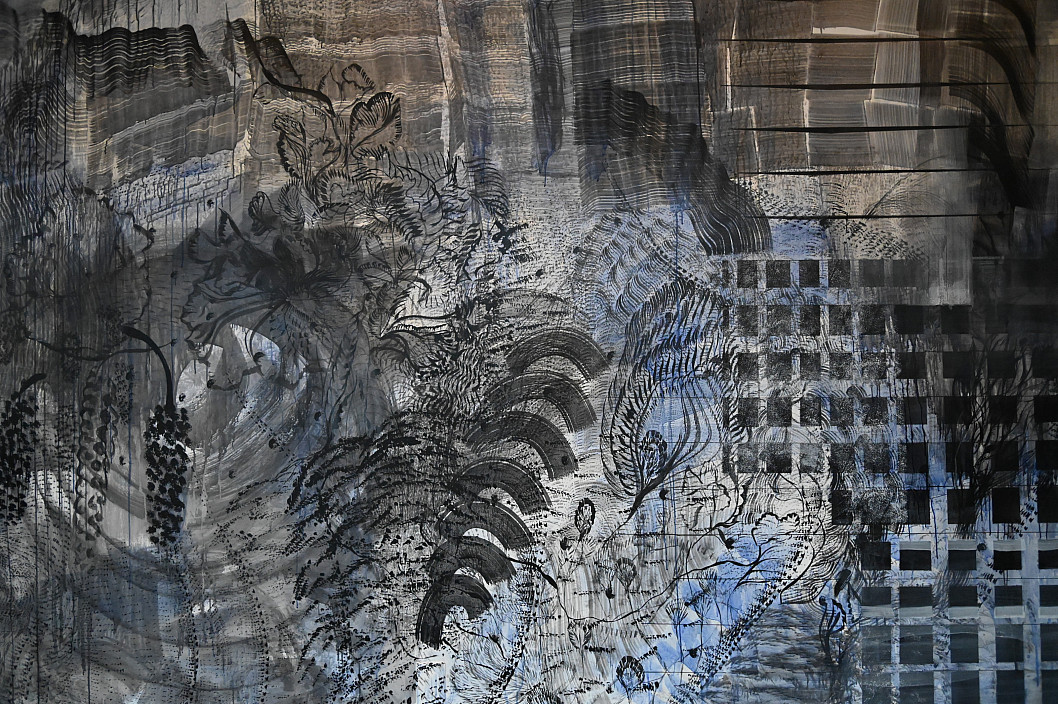 Bahar Behbahani, Immigrant Flora: Rising Under, 2021. Installation view.