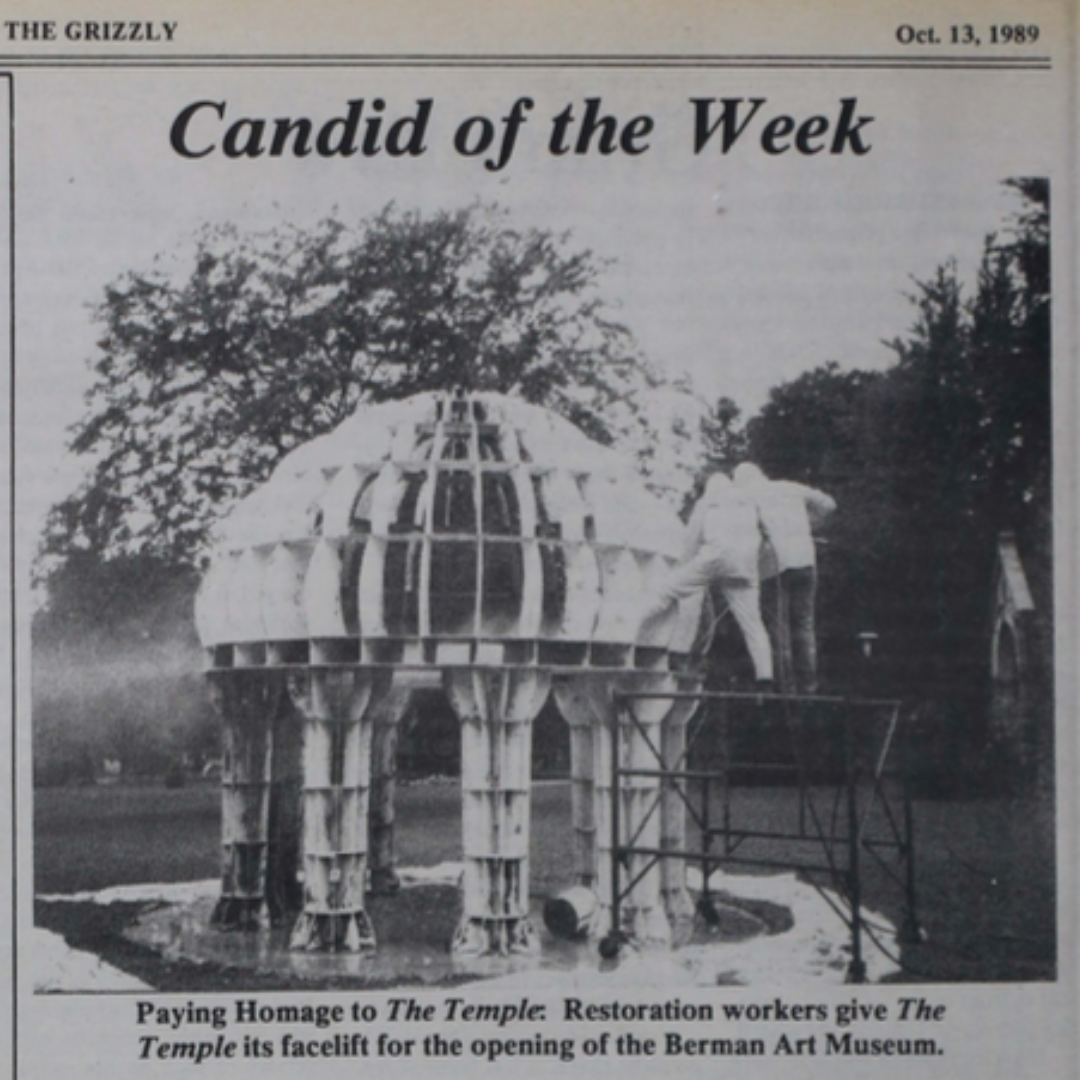 Conservation article-1 Candid of the Week, 1989 in The Grizzly, Ursinus College Student Newspaper.