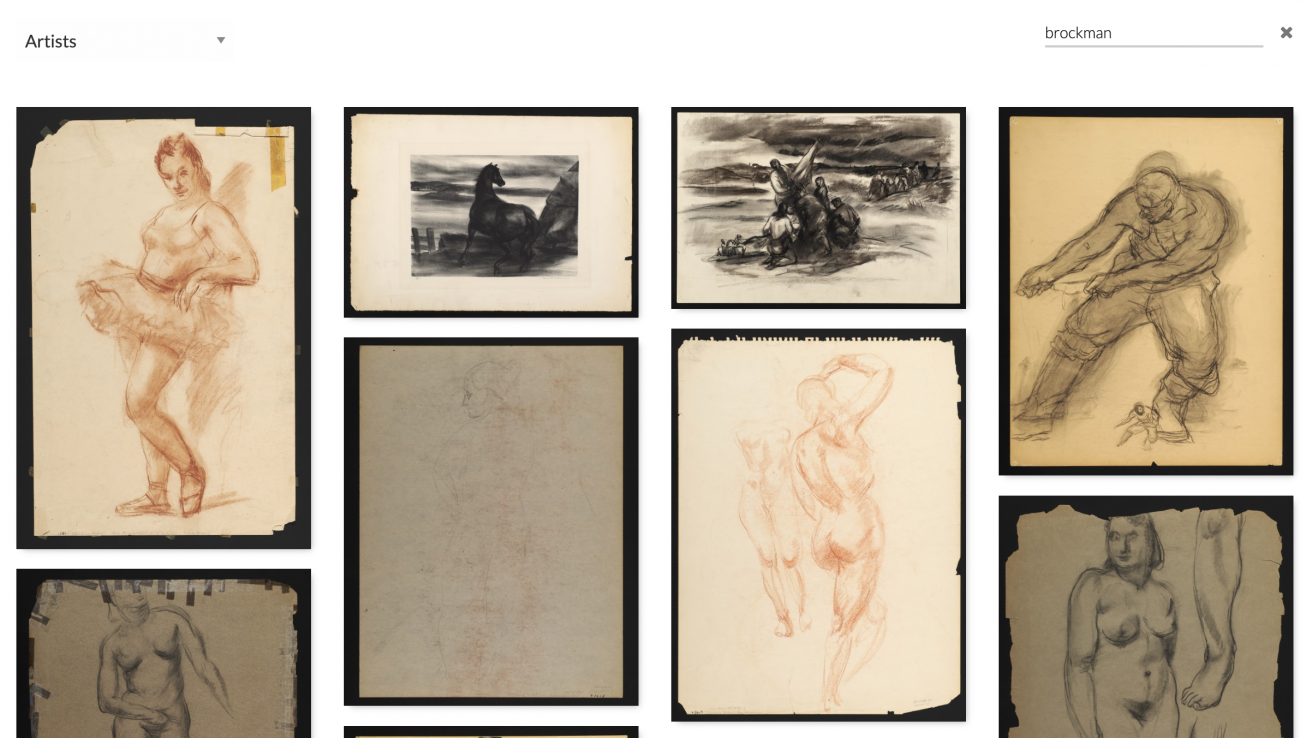 Screenshot 2023-05-24 at 11.39.59 AM Example of collection view on the BMA website after the first phase of digitization.