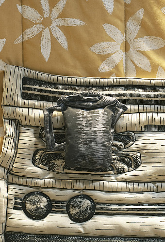 Kay Healy. Coming Home, 2011 (detail). Screenprint, linen, batting. Courtesy of the artist.