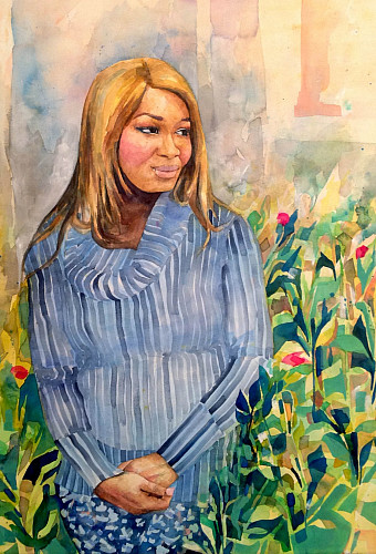 Emily Smith Satis. Samantha, 2013. Watercolor on paper. Courtesy of the artist.
