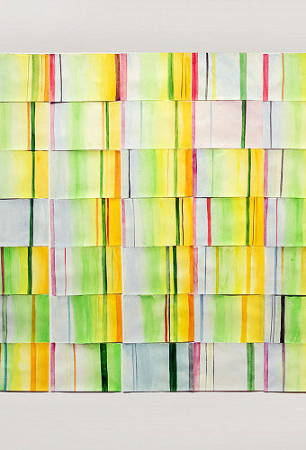 Kristen Cooney, Symphony, 2021. Watercolor on paper. 49 images, each 8 x 5 inches. A Brief Moment of Song series.