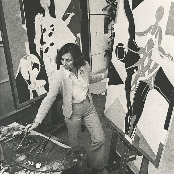 Françoise Gilot in the studio, c. 1972