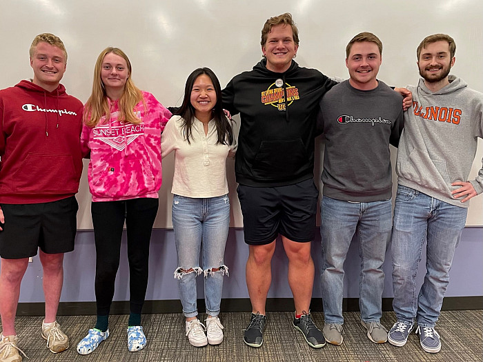Pictured left to right: Maxwell Valeriano, Julia Schreiber, Rebecca Lam, Harrison Bonanny, Ethan Belville, William Krueger