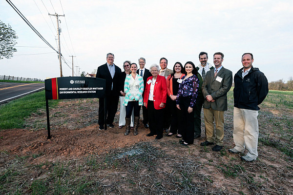 Guests at the dedication of the Whittaker Environmental Research Station.
