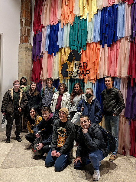 Circular Economies class take a field trip to FabScrap, a Philadelphia-based recycling service to companies throughout the mid-Atlantic.