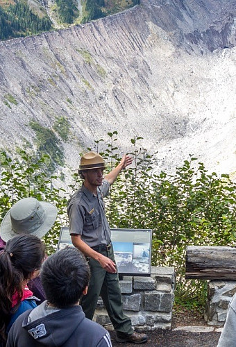 Photo of Amos Almy working in a national park