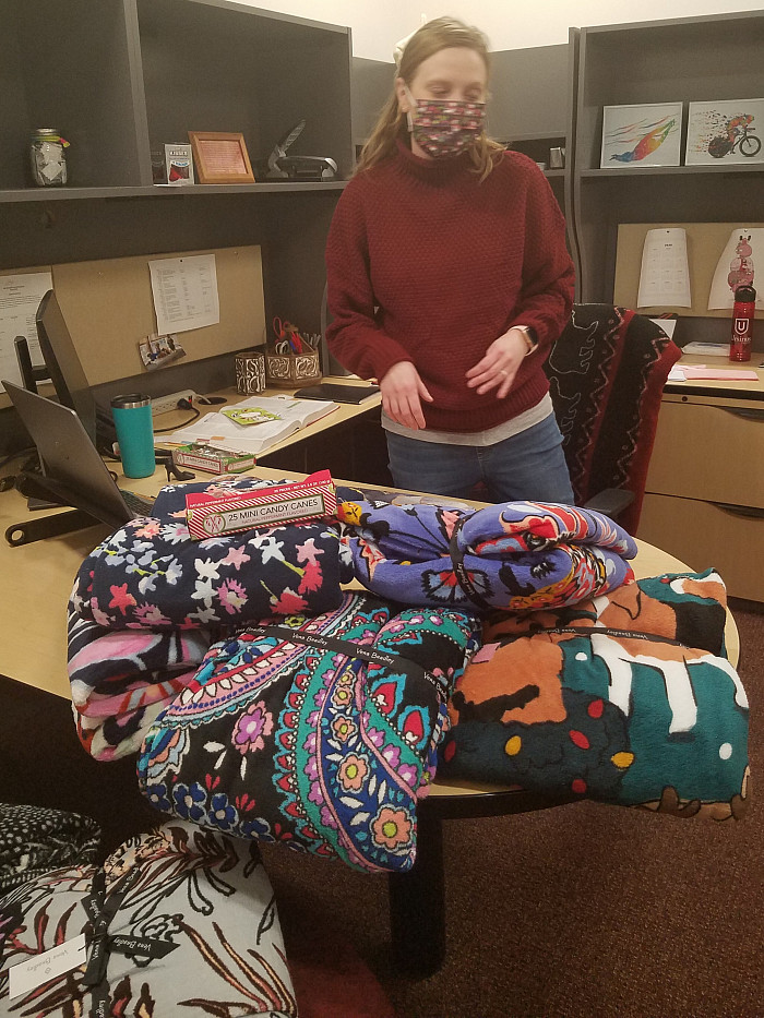 Nicole Ivaska with gifts
