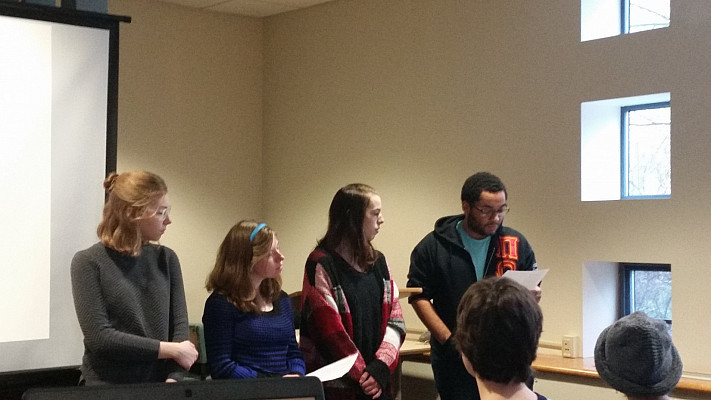 Readers (L-R) Giselle Horrell, Catherine Urbanski, & Brandon Carey