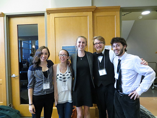 Enjoying the satisfaction of work well done! From left to right: Katherine Faust ('16), Lauren Geiger ('19), Kirsten Biehl ('17), Morgan ...