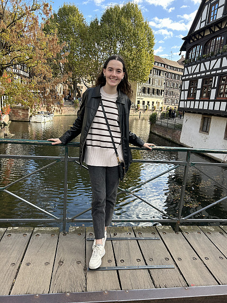 French and Politics major, Katherine Hein '25 studied abroad in Strasburg, France and interned with an NGO, focusing on giving aid toward...