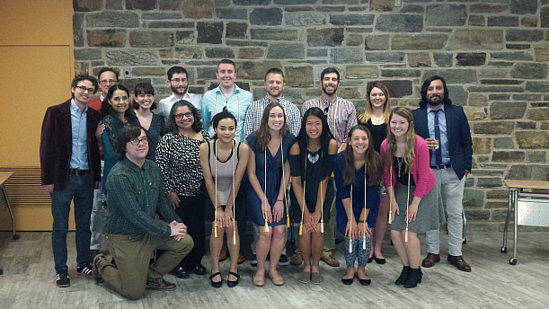 The Spanish inductees, awardees, and faculty and FLTA.