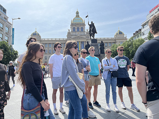 One of the first stops in Prague is St. Wenceslas Square, the commercial and cultural center of New Town in Prague.
